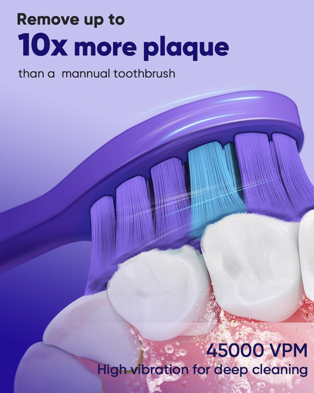 MySmile DY156 Electric Toothbrush for Adults, Rechargeable Sonic Battery Toothbrush Portable with 3 Brush Heads, 2 Mins 5 Modes Smart Timer, 45000VPM, One Charge for 60 Days