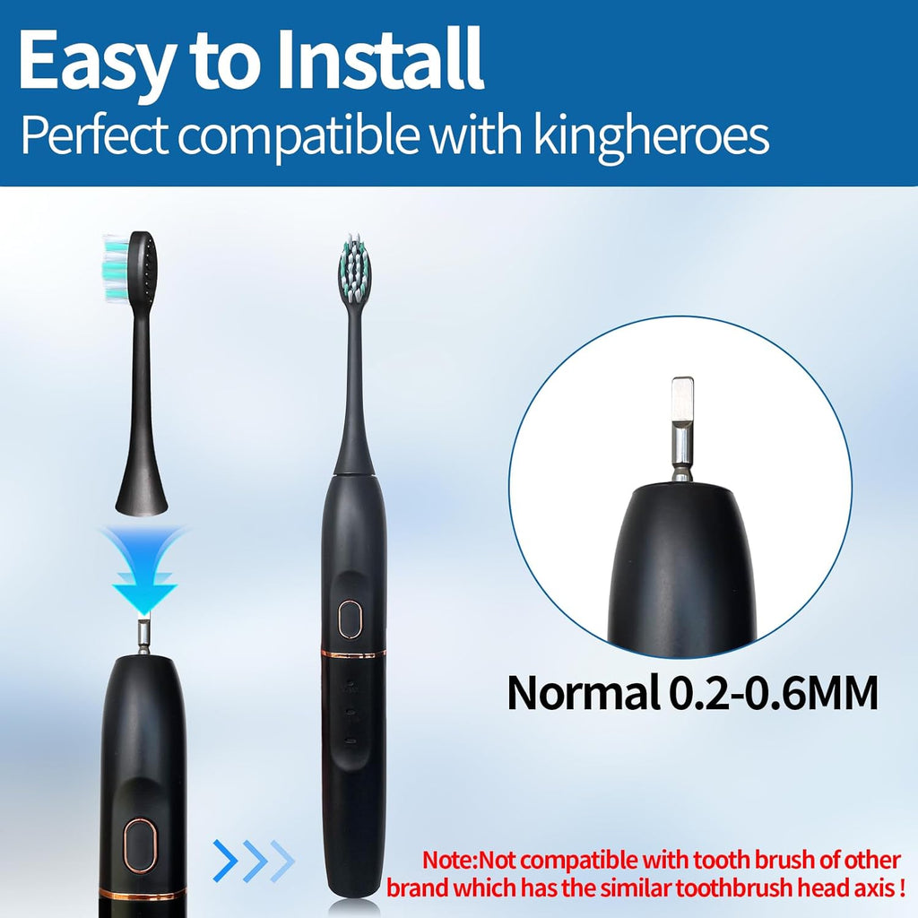 5 Pack Toothbrush Heads Compatible with Kingheroes,Soft Brush Bristles Electric Toothbrush Replacement Heads Compatible with Kingheroes