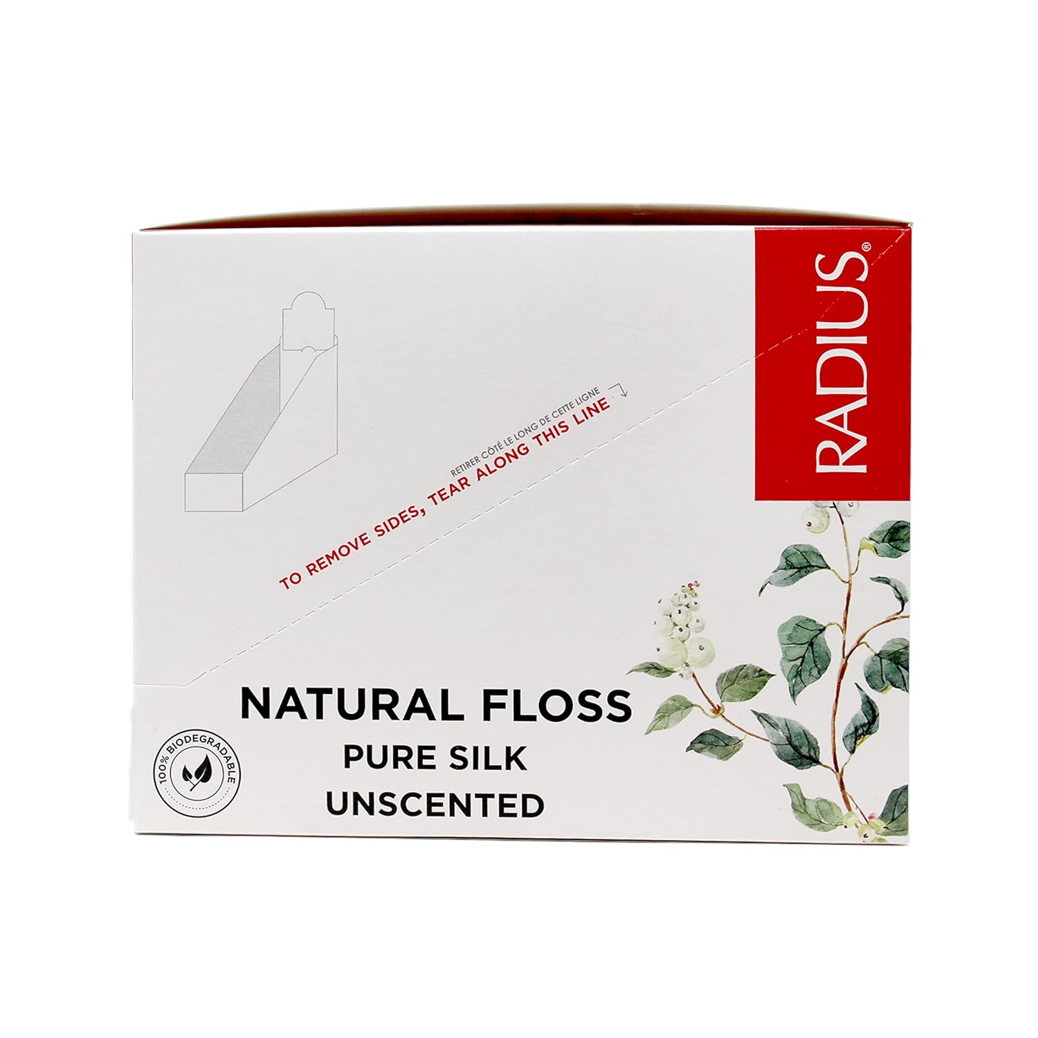 RADIUS Dental Floss, Natural Floss, Unscented Silk, 33 Yards, Compostable & Non-Toxic Oral Care Designed to Help Fight Plaque (Pack of 72)