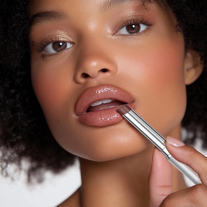 2PCS Honey Lipstick Tinted Lip Balm - Sheer Hydrating Lipstick for All Skin Tones - Moisturizing Lip Color, Nourishing Lip Balm with a Hint of Natural Black Cherry Tint (2Pcs Nude Honey)