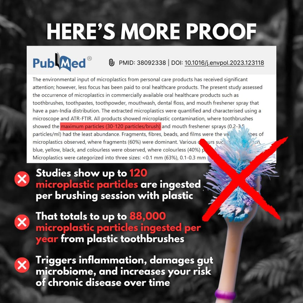 PRIMALS Horse Bristle & Bamboo Toothbrush (4-Pack) - Luxurious & Soft Horse Bristles - Fully Biodegradable - Plastic & Nylon Free - Quick Dry Design