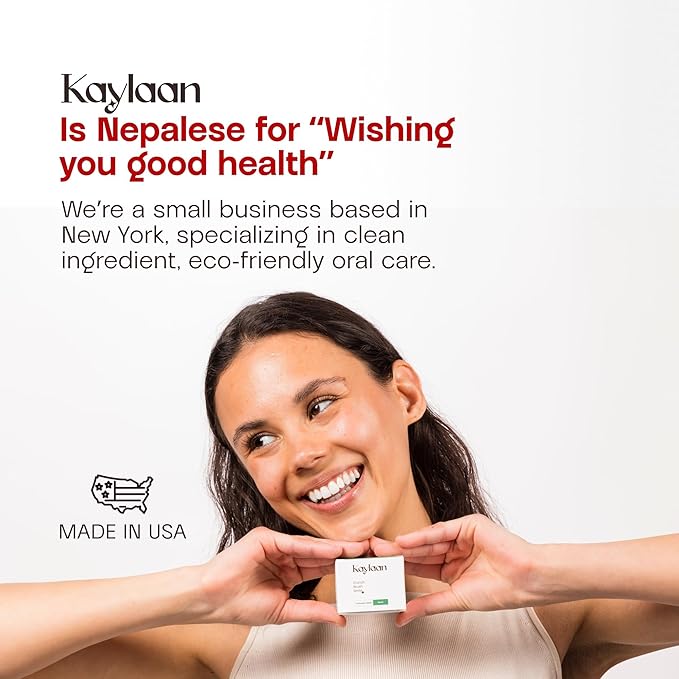 Kalyaan Kids Toothpaste Tablets with Fluoride | Whitening, Sensitivity Relief & Cavity Protection | Chewable, Plastic-Free, Travel-Friendly - Strawberry, 180 Count, Made in USA