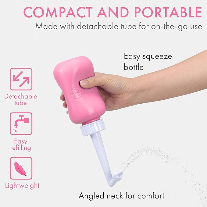 Peri Bottle - Postpartum and Perineal Care - Portable Travel Bidet Sprayer for Women or Men - Handheld Jet Spray Bottle for Toilet - New Mom After Birth Recovery Essentials