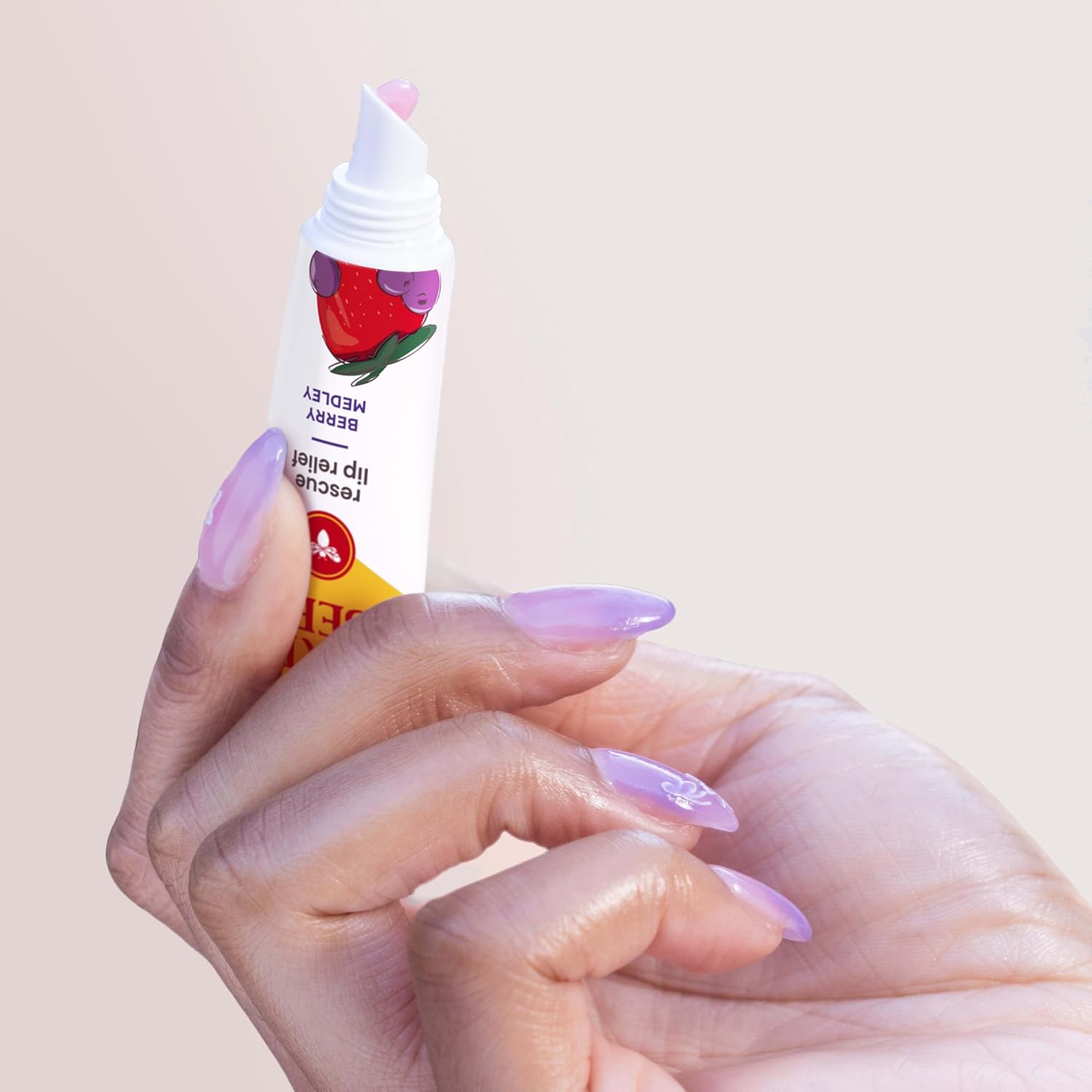 Burt's Bees Stocking Stuffers, Rescue Lip Relief, Berry Medley, Hydrating Lip Balm for Dry Cracked Lips, with Responsbily Sourced Beeswax and Shea Butter, 100% Natural Origin, 1 Squeezy Tube, 0.35oz