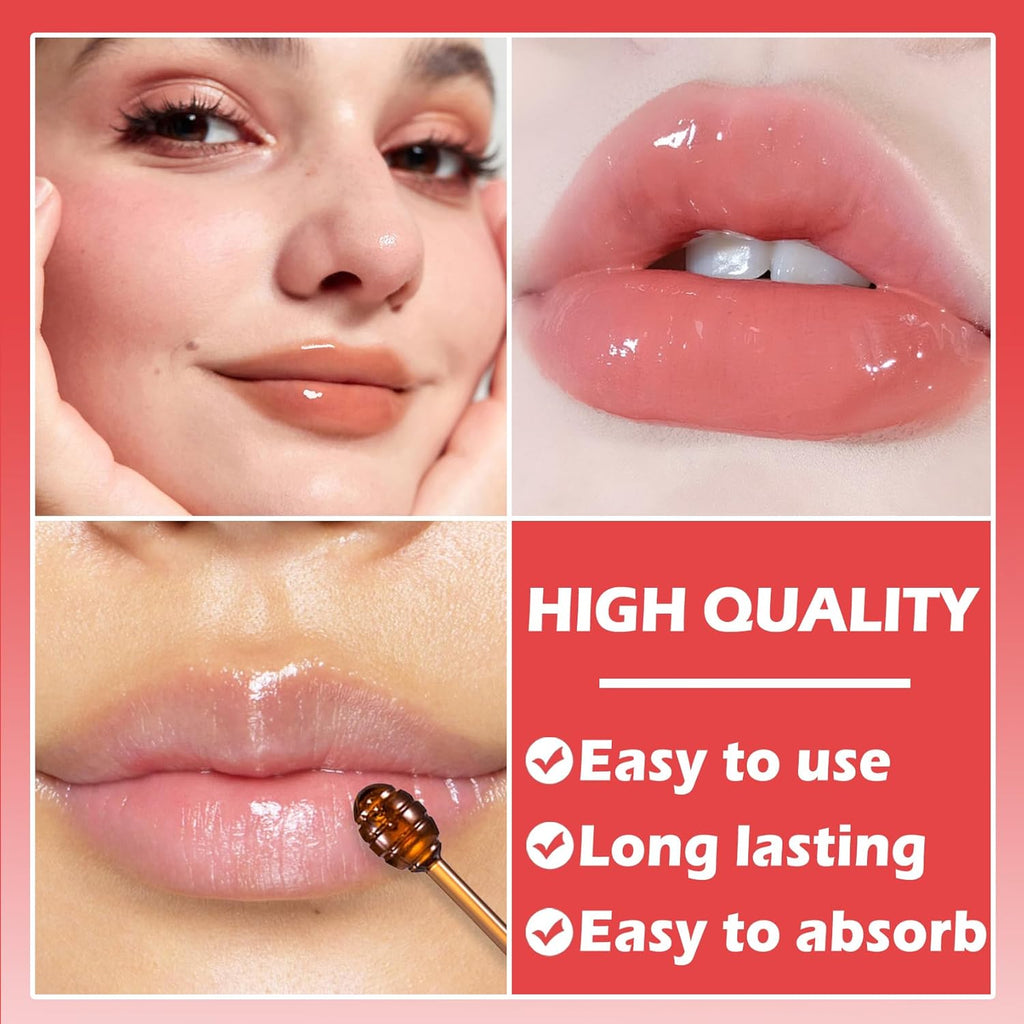 3PCS Bee Lip Balm Honey Pot Honey Strawberry Watermelon Sleeping Lip Mask Silky Hydrating Bee Lip Balm Honey Lip Mask Overnight LipCare Products(Honey+Strawberry+Watermelon)