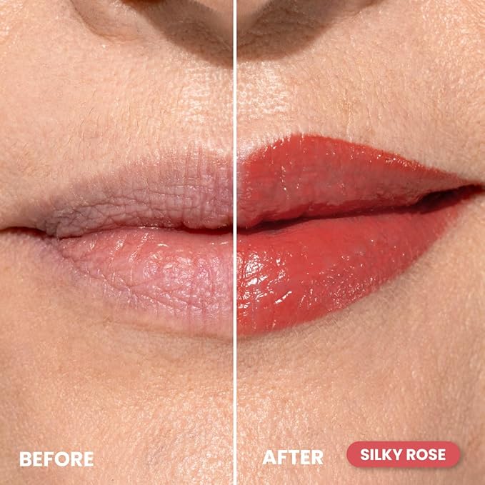 Prime Prometics PrimeLip Plumping Lip Balm for Mature Women – 3-in-1 Lipstick, Gloss & Balm – Non-Stinging Lip Plumper – Smooths Lip Lines, Lightweight, Buildable Color (Silky Rose)