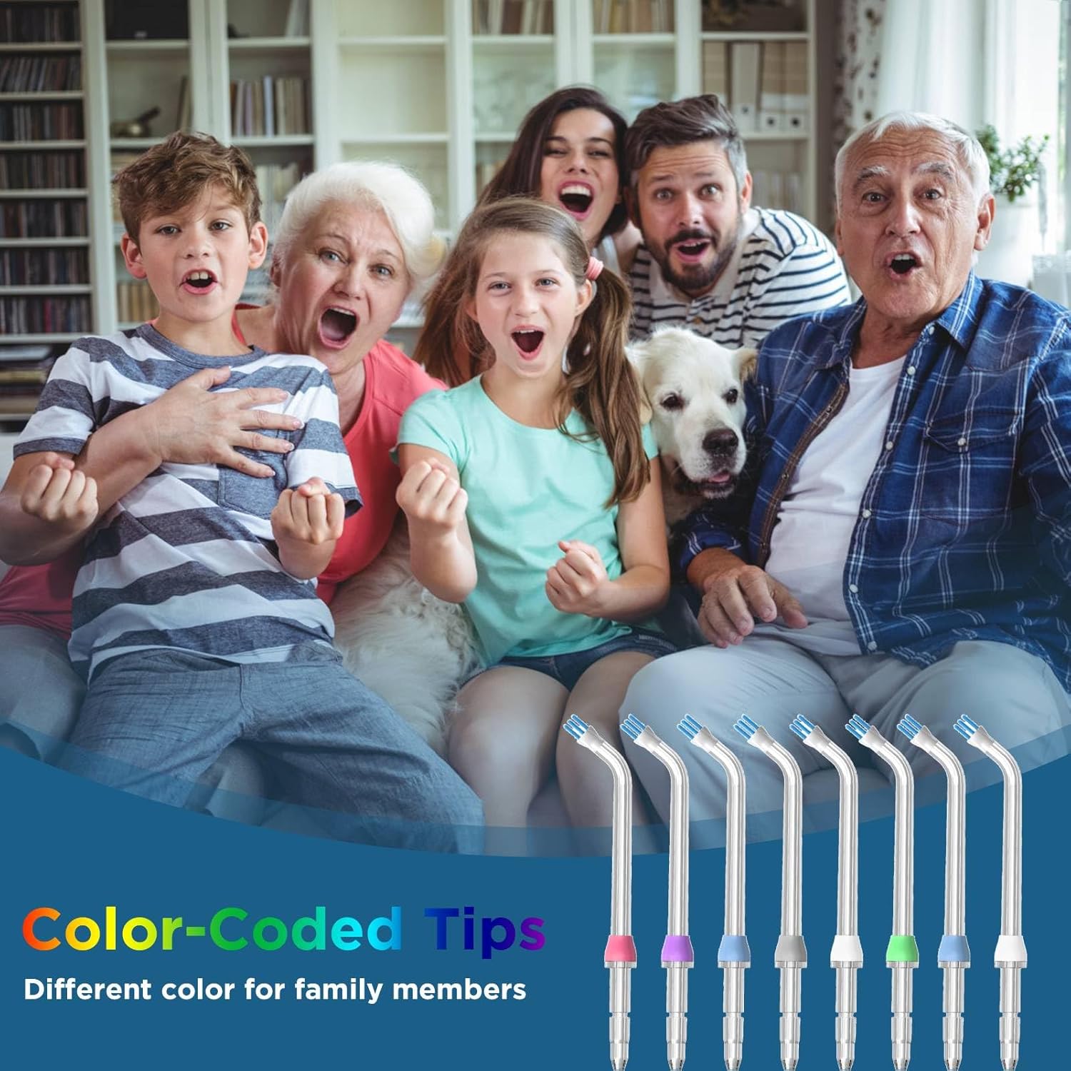 Replacement Heads for Waterpik, Replacement Picks for Water Pik Water Flosser (8 Plaque Chaser Tips + Storage Case + Travel Case)