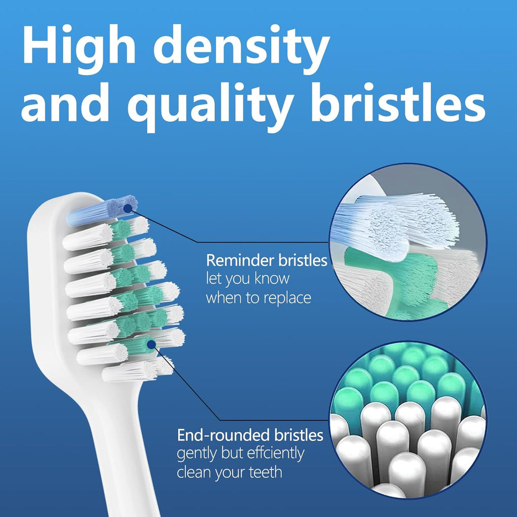 Replacement Toothbrush Heads for Waterpik Complete Care 5.0/9.0, and Compatible with AquaSonic Duo and Home Dental Center Electric Toothbruh, 10 Count(Pack of 1), White