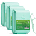 EasyHonor Dental Floss Picks,Twin-Line Mint Flavor Dental Flossers, Dual Action Flossing System, Easy Carry and Pick, 156 Count Floss Sticks in 3 Portable case.(Green, Mint)