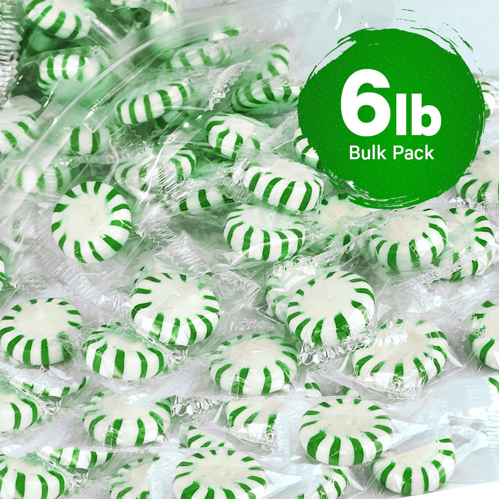 Starlight Spearmint Individually Wrapped Candy, 6 Pound Bulk Pack, Sweets for On the Go Refreshment, Starlight Mints Bulk Candy.
