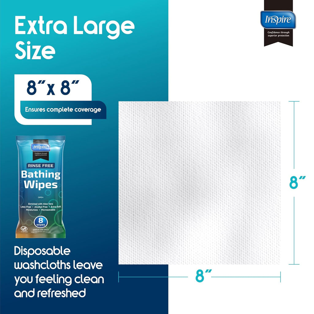 Adult Wet Wipes Body Wipes | Adult Wash Cloths Extra Large, Bathing Wipes for Incontinence, 8"x12"