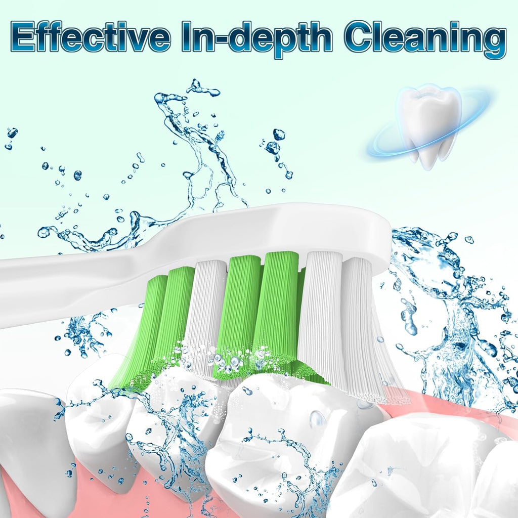 Aoremon Replacement Heads for Philips Sonicare Toothbrush Heads - Compatible with Phillips Sonicare W HX6062/65 & All Snap-on Electric Toothbrush Models, White Pack of 10