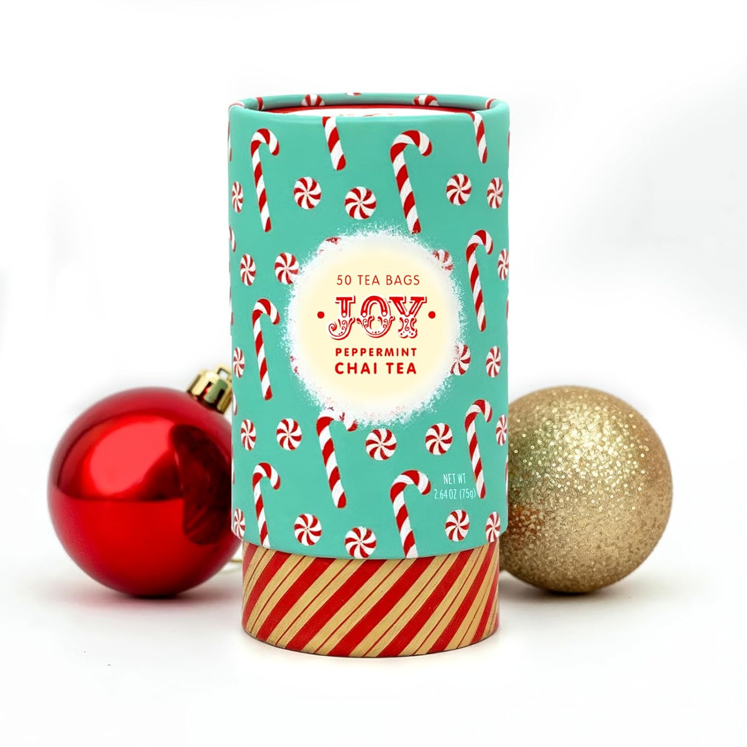Life Plus Style Gourmet Joy Peppermint Chai Black Tea 50 Tea Bags Christmas Holiday Gift for Tea Lovers Secret Santa & Stocking Stuffer Tea Gift for Women