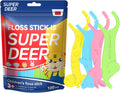 Super Deer Dental Floss Picks for Kids,4 Animal-Shaped Picks, Fluoride-Free, Fun Oral Care in Colorful Floss Sticks Design Ideal for Ages 3+, 100 Count (Pack of 1)