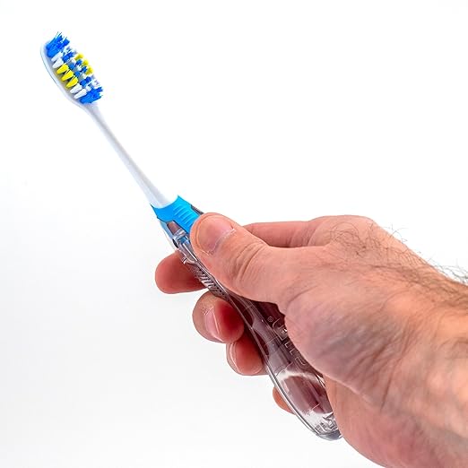 GUM Folding Travel Toothbrush, Compact Head + Tongue Cleaner, Soft Bristled Travel Toothbrushes for Adults, 2ct (Pack of 2)