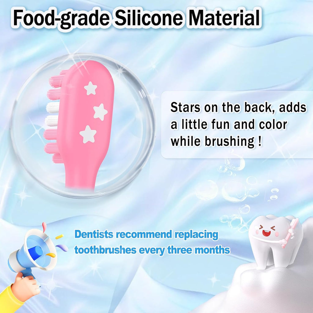 Kids Replacement Heads for Philips Sonicare 6032/94 6321 6340 6042 6320 6330, 3+ Years Old Toddler Soft Electric Toothbrush Compact, Child Brush Head for Boys Girls, 8 Pack Pink & Blue