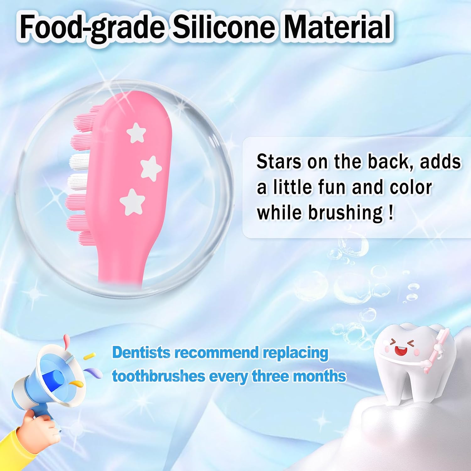 Kids Replacement Heads for Philips Sonicare 6032/94 6321 6340 6042 6320 6330, 3+ Years Old Toddler Soft Electric Toothbrush Compact, Child Brush Head for Boys Girls, 8 Pack Pink & Blue