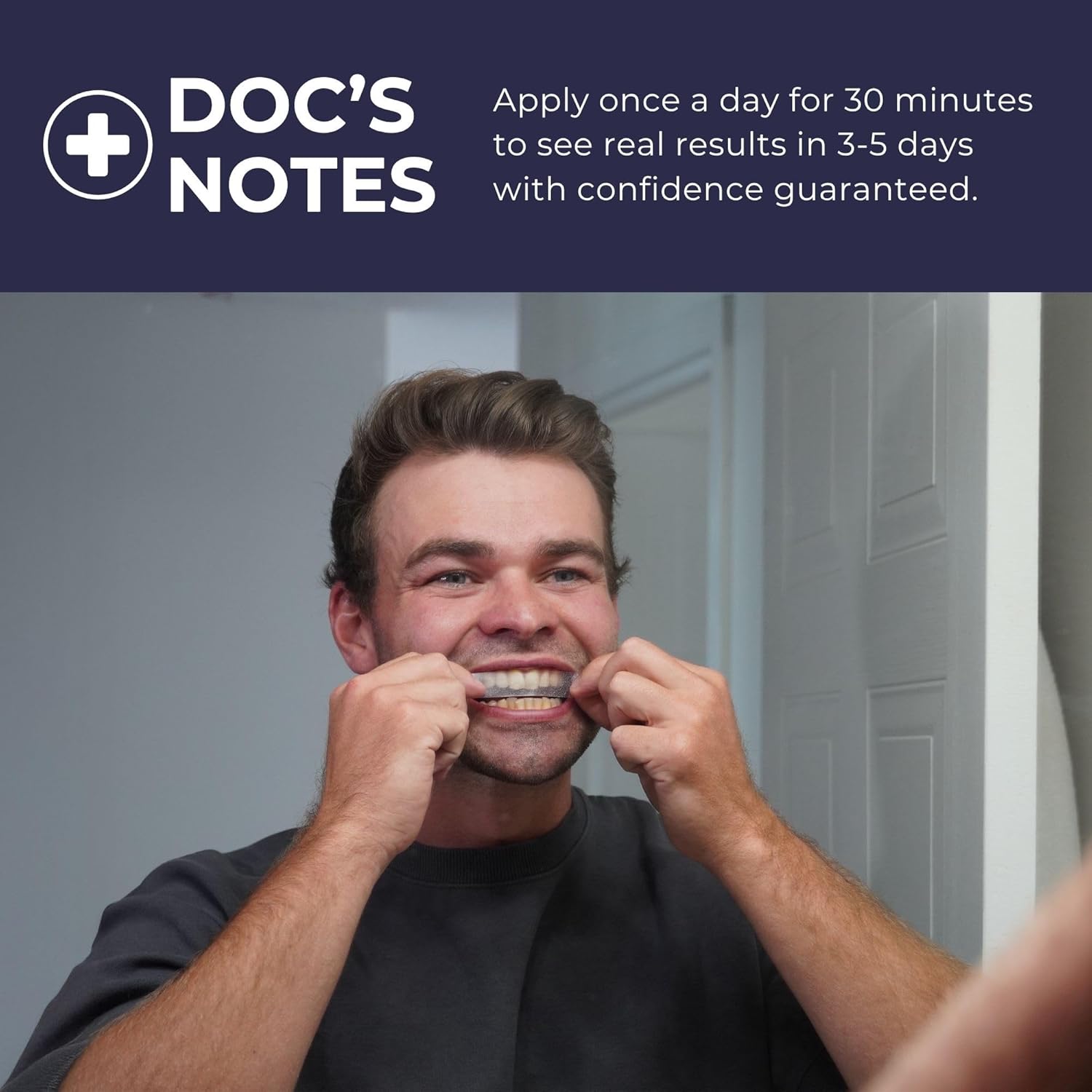 Teeth Whitening Strips for Men – Mint Fresh | 14 Treatments | Enamel Safe Hydrogen Peroxide Formula with Mint | FoamFlex™ Technology | No Sensitivity, Professional Whitening Kit.