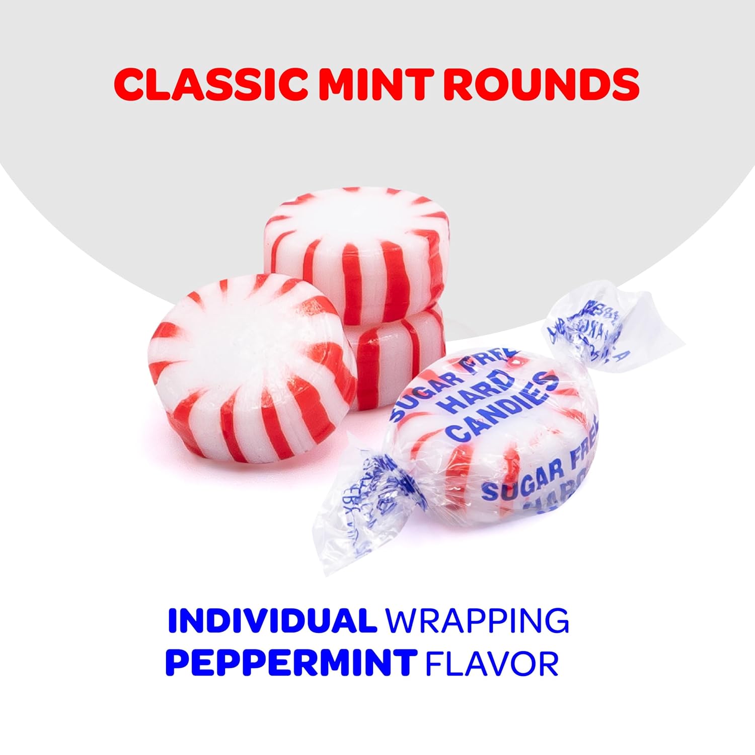 Sugar Free Starlight Mints - 1 Pound Pack (About 90 Count) - Peppermint Hard Candy - Individually Wrapped Sugar Free Mints