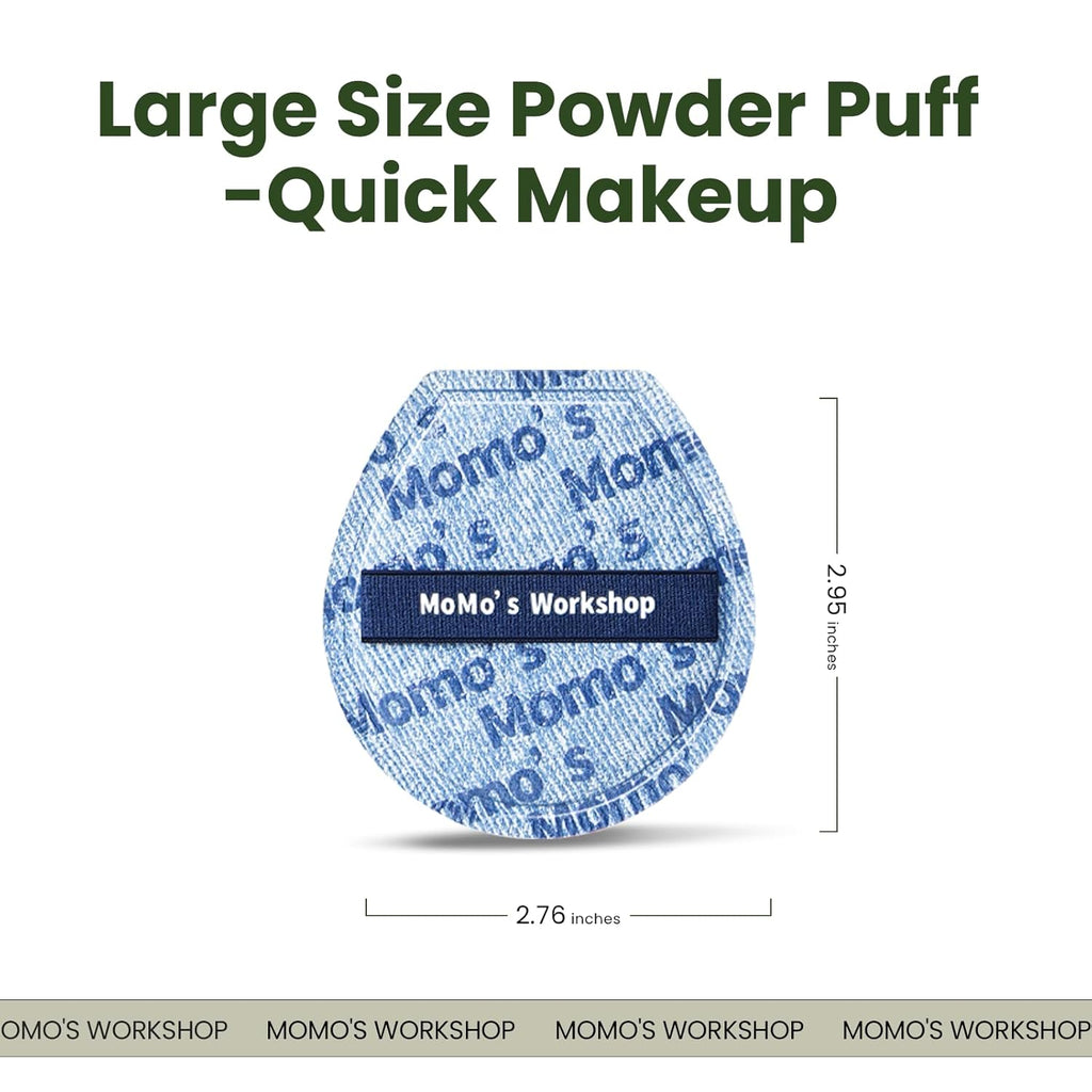 Momo's Workshop Makeup Sponge for Foundation, Soft Makeup Blending Puff Reusable, Foundation Puff for Natural Finish & Long-lasting 1PCS Blue