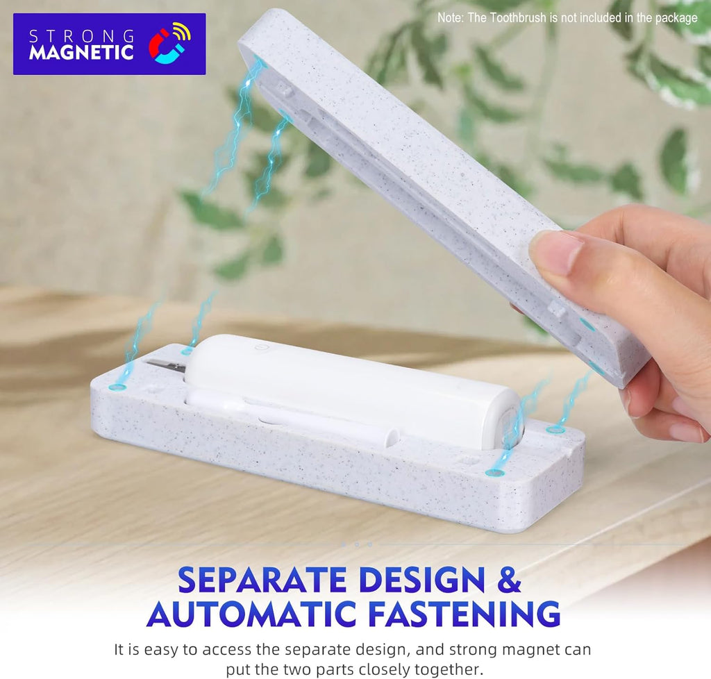Magnetic Rechargeable Travel Case Compatible with Laifen Wave Electric Toothbrush, Waterproof, Hygienic, Easy-to-clean, Storage Holder for Toothbrush and Brush