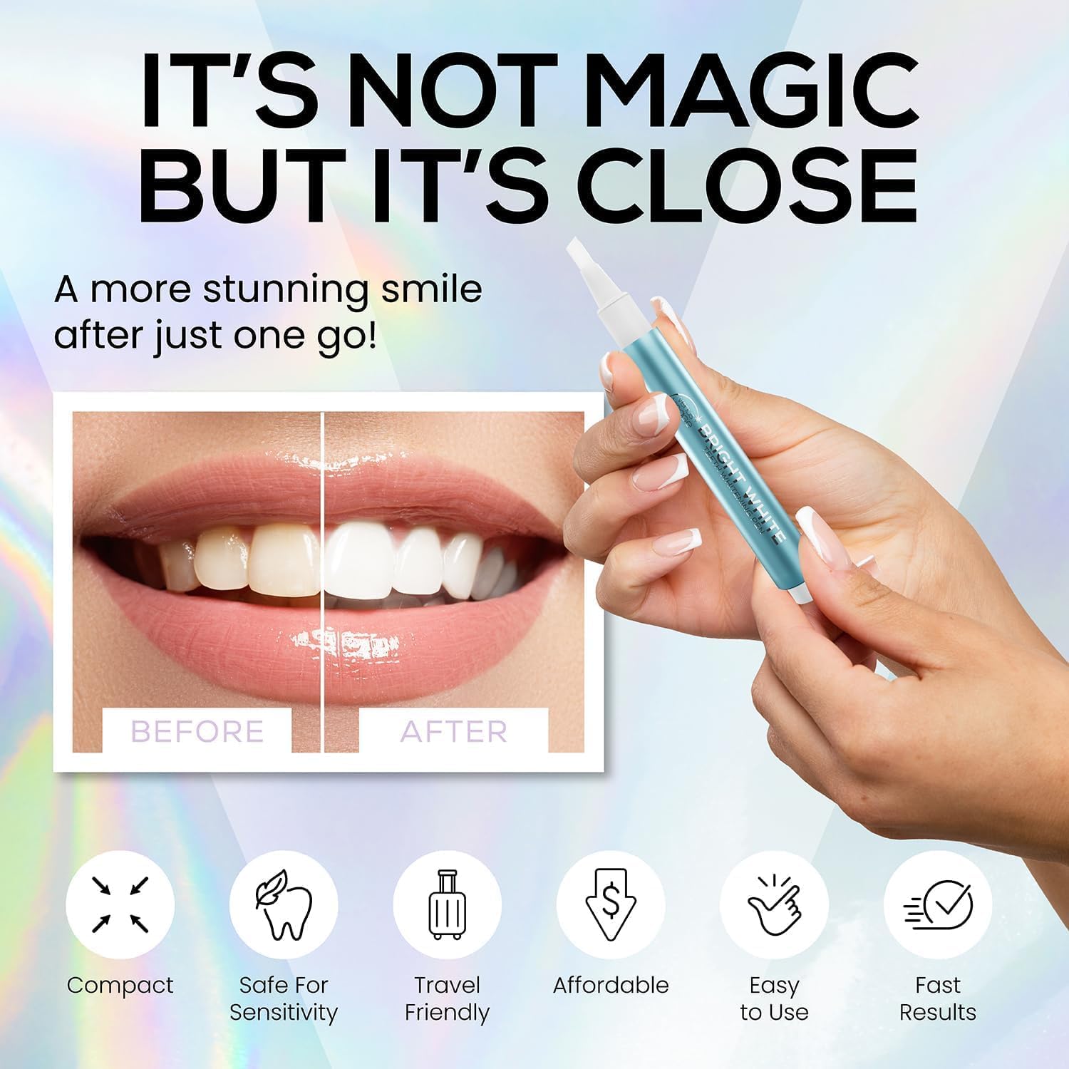 Venus Visage Teeth Whitening Pen (1 Pack) - Effective Teeth Whitening Gel - 10+ Uses - Professional Formula - Mint Flavor - No Sensitivity