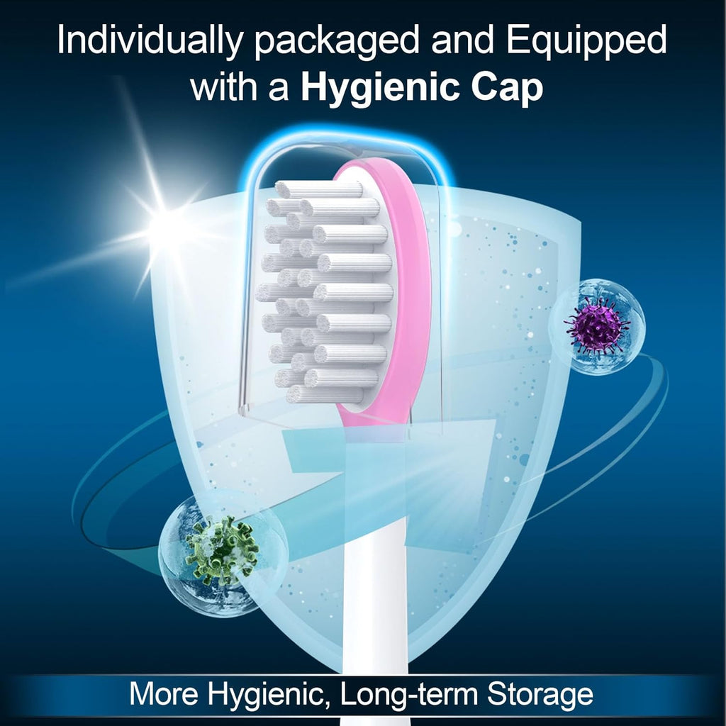 Kids Replacement Toothbrush Heads 10 Pack for Philips Sonicare Electric Toothbrush Soft Brush Head for Child 7+ for Boy Girl,Pink