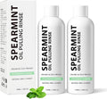 Spearmint Oil Pulling Rinse, Cold-Pressed Coconut Oil for Whitening Teeth, Peppermint Pulling Oil for Teeth and Gums, Pure Mint Mouthwash (2PCS*100ML)