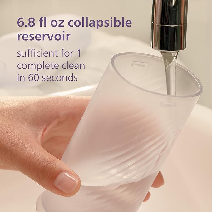 Philips Sonicare Compact Flosser 1000, Purple, ProtectiveClean 5300 Rechargeable Electric Toothbrush and 2PK Compact Nozzle Bundle