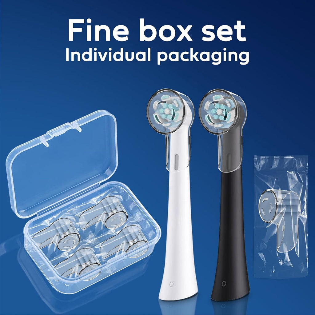 Toothbrush Head Covers for iO Toothbrush Heads,Toothbrush Caps Suitable for Electric Toothbrush Head, iO Brush Head Covers for Travel&Home (4 Pcs, Transparent)