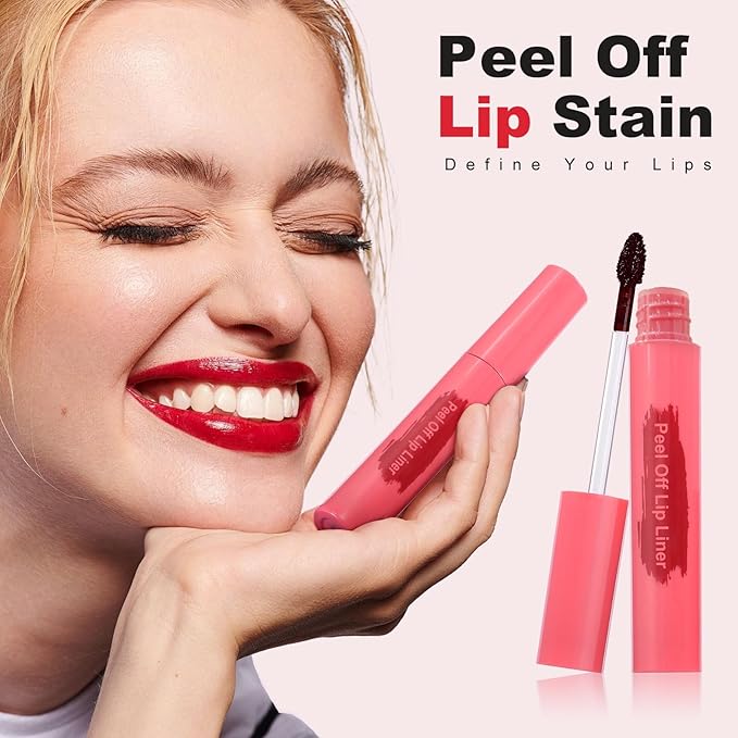 Lip Stain - Peel Off Lip Stain, Long Lasting Lip Liner with Matte Finish, Waterproof, Transfer-proof, Highly Pigmented Color (#06 Cocoa, 1 PCS)
