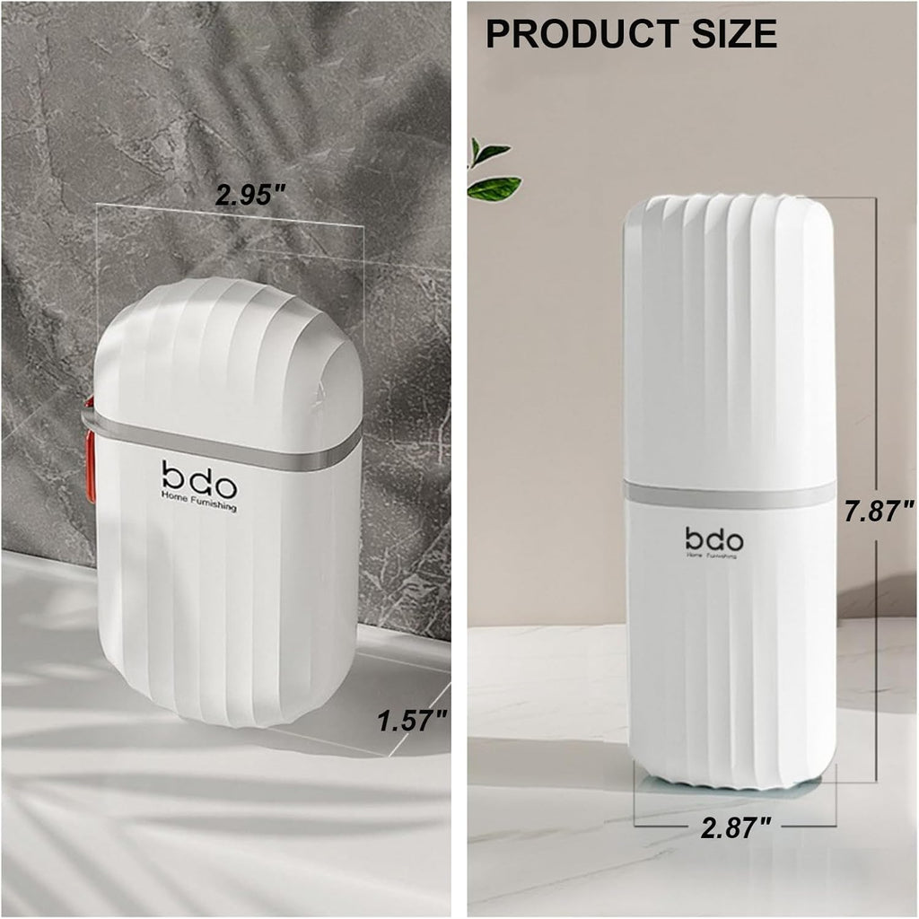 2Pcs Toothbrush Travel Case & Travel Soap Holder Dish Tray, Portable White Toothbrush Holders with Cover Leakproof Bar Soap Holder for Traveling School Camping Business Trip Bathroom