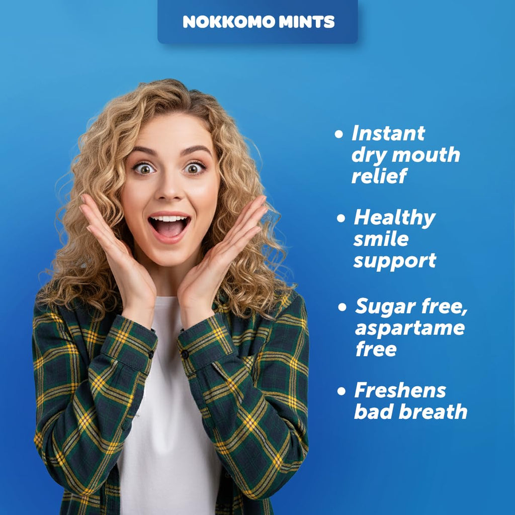 Nokkomo Mints Variety Pack for Dry Mouth Relief | Sugar Free, Natural Saliva Boosting | 40 Mints Each (Pack of 4)