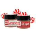 Eco Lips Sparkling Vanilla Mint Candy Cane Lip Mask and Sugar Lip Scrub for Holiday Gifting, Stocking Stuffers, 0.25 oz. (2 ct)