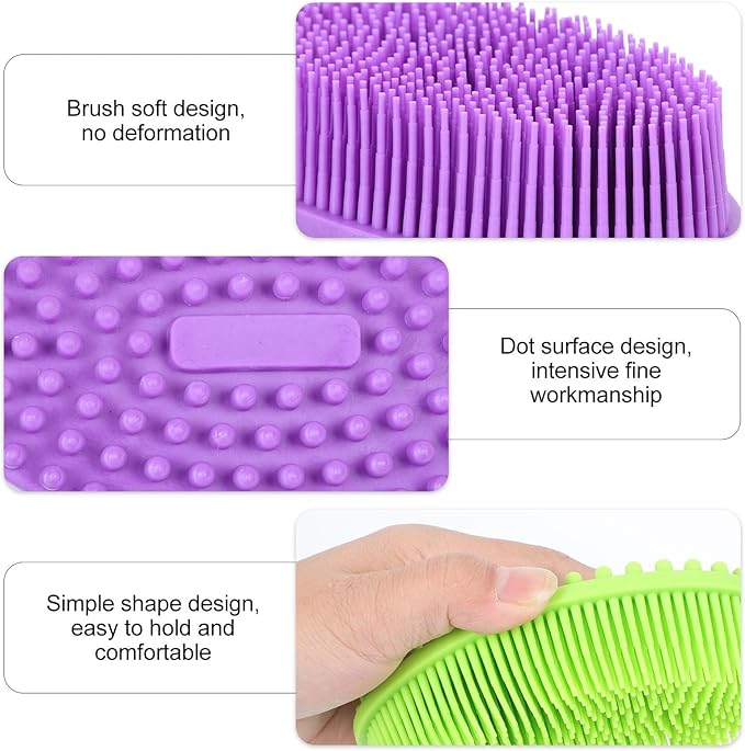 2Pcs Silicone Body Bathing Brush for Soft Bristles Multifunctional Massage and Cleaning Shower Scrubber Portable Lightweight Design for Gentle Skin Care
