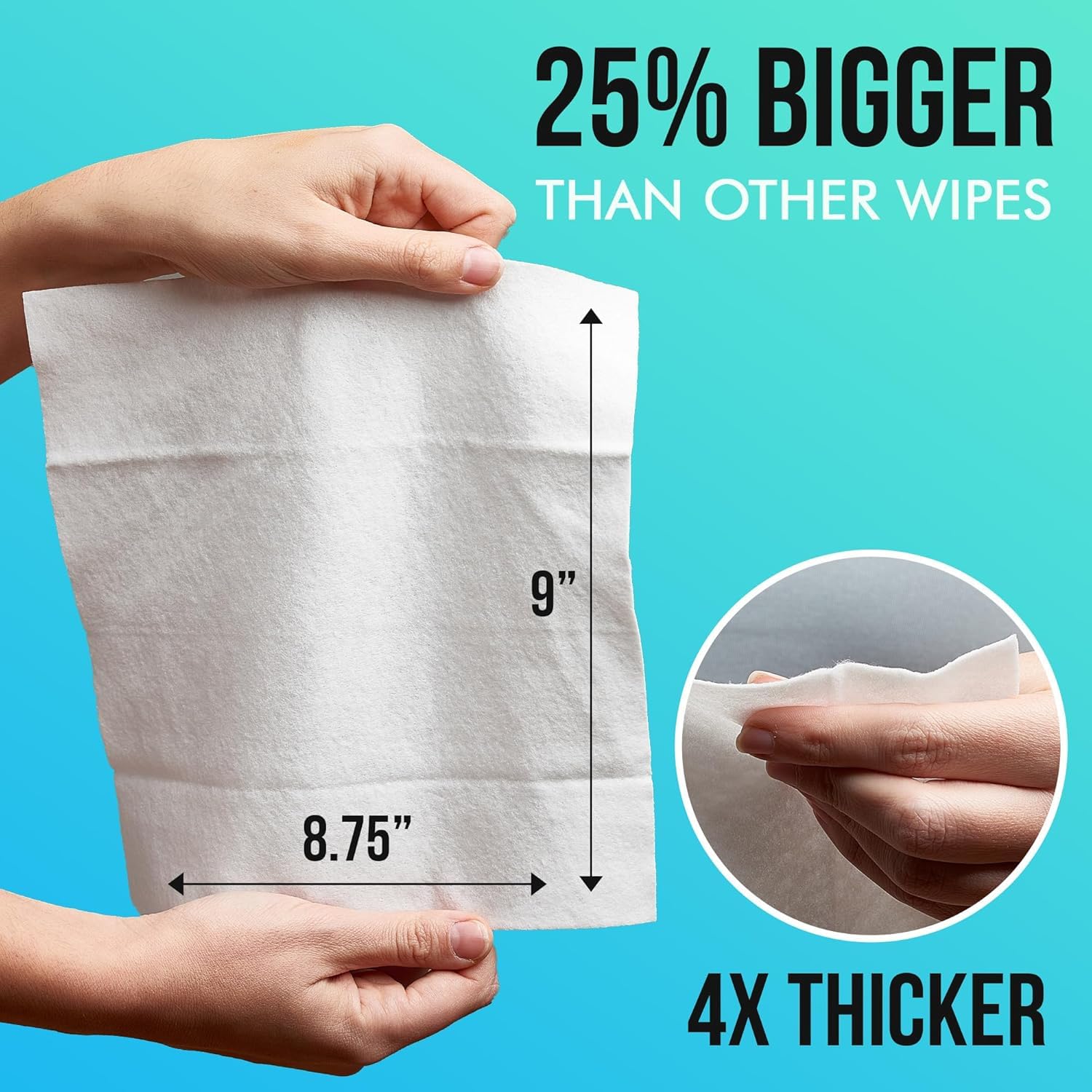 Extra Large Bath Wipes for Adults Bathing No Rinse - 120 Disposable Body Cleansing Wipes for Men, Women & Elderly - Great for Gym, Camping, Post Surgery - Lavender