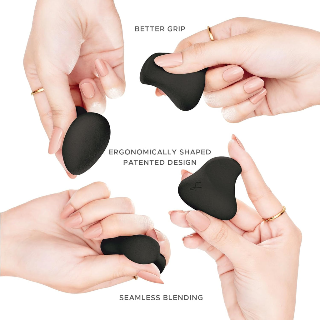 Original Beauty Blender Makeup Sponge Applicator for Powder, Cream & Liquid, Beauty Tools Puff, Streak Free Application, Vegan, Cruelty Free Made in USA, Black (3 Pieces)