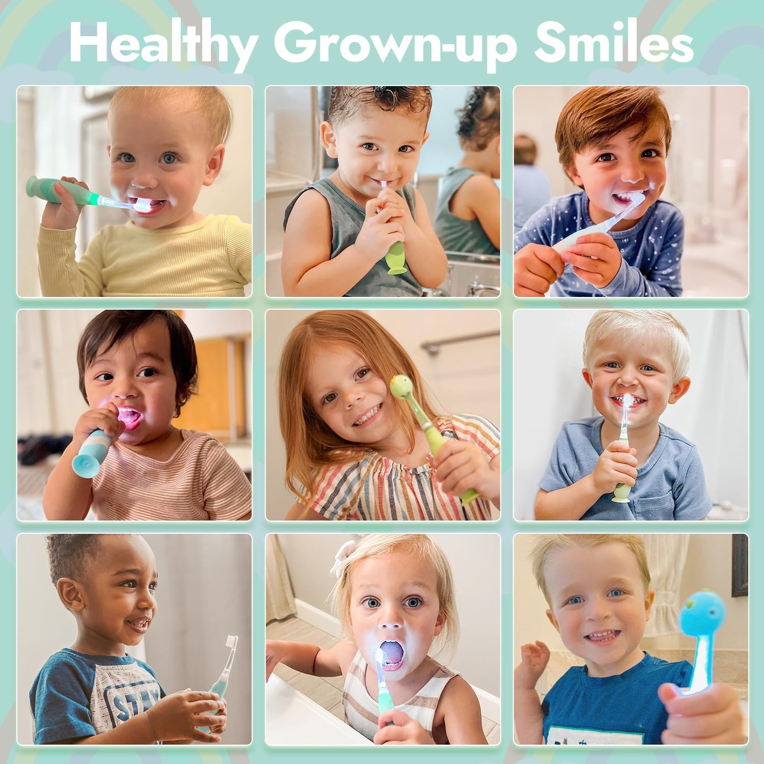Papablic Replacement Toothbrush Heads - 4 Count | Compatible BabyHandy & Toddler Sonic Electric Toothbrushes (18-36 Months)