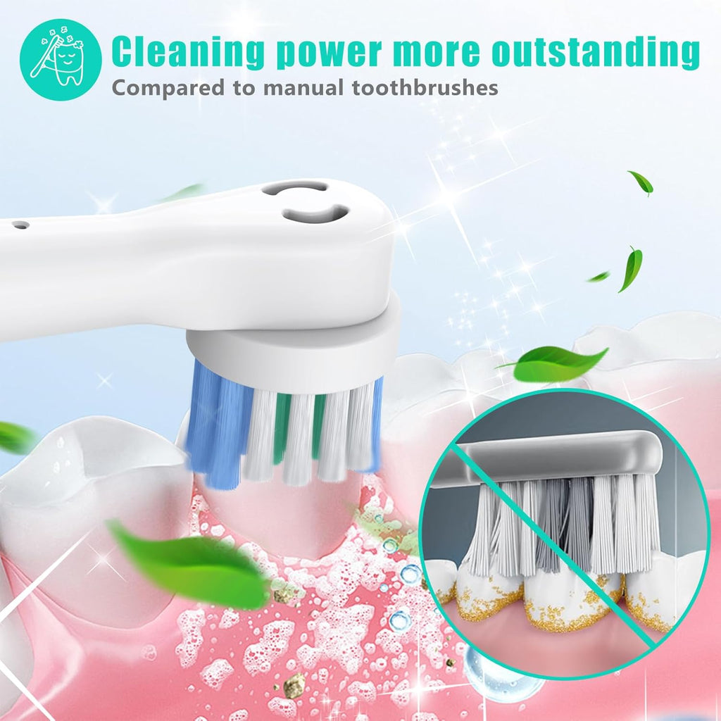 Safcare 8pcs Replacement Brush Heads Compatible with Oral B Electric Toothbrushes (YE638)