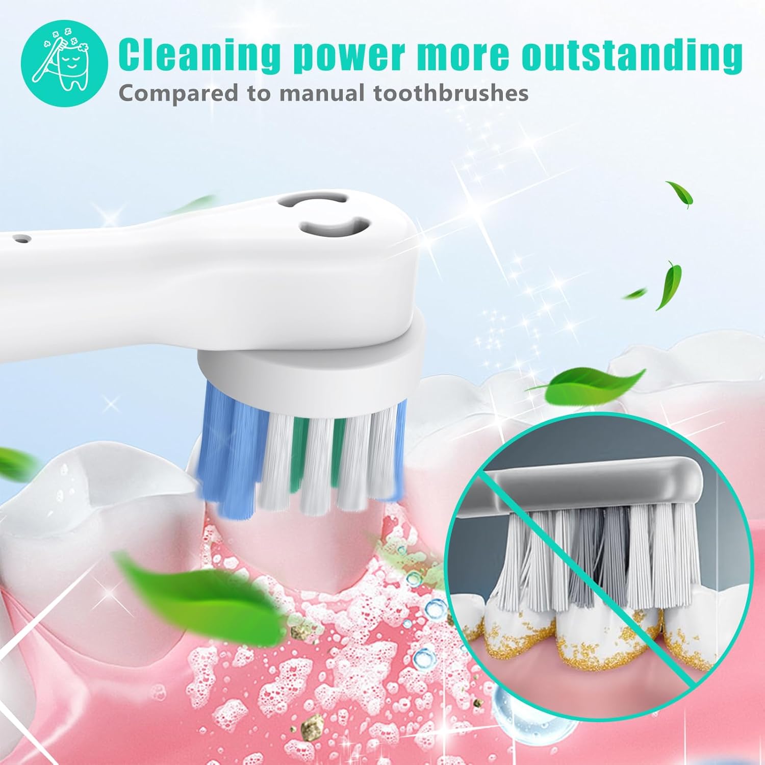 Safcare 8pcs Replacement Brush Heads Compatible with Oral B Electric Toothbrushes (YE638)