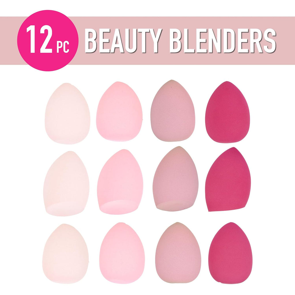 12pc Beauty Blenders Value Pack - Assorted Cosmetic Makeup Sponge Beauty Blender Set For Foundation, Blush, Concealer, Eyeshadow, Contour & Highlighter Pastel