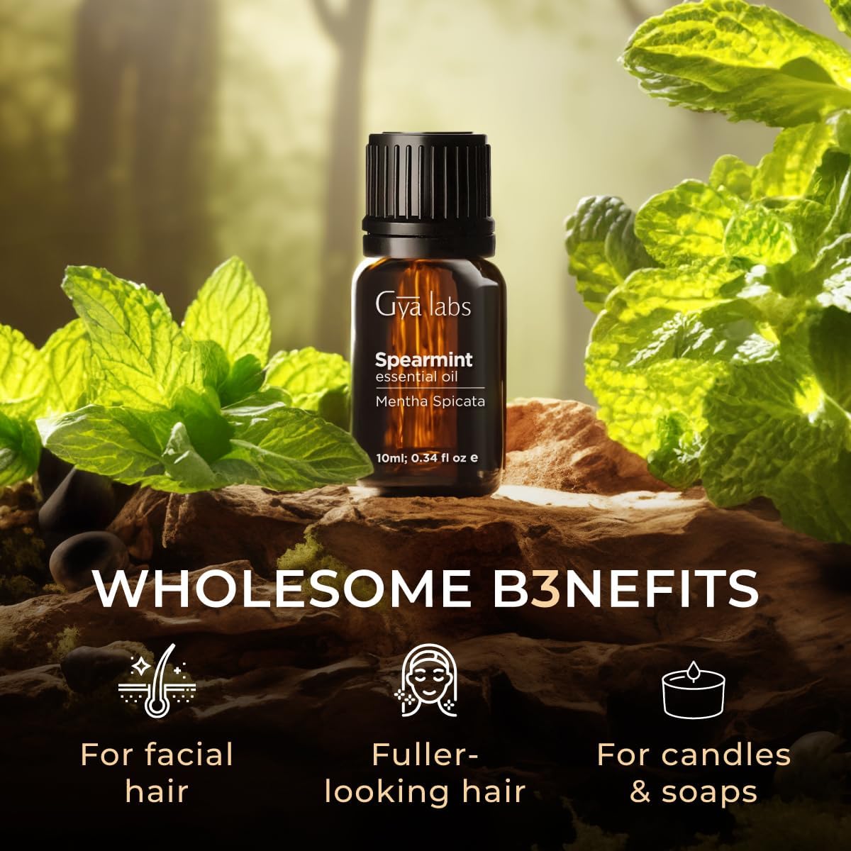 Gya Labs Spearmint Essential Oil - 0.34 Fl Oz - for Hair, Skin, Diffuser, Aromatherapy & DIY Candle Making Scent