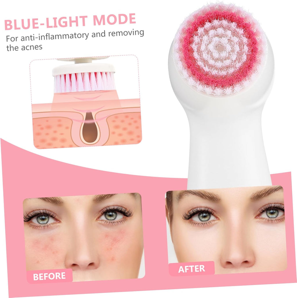 Electric Facial Cleansing Brush Heads Rotating Pore Cleaning Tool for Daily Use Rosy