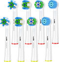 Replacement Toothbrush Heads Compatible with Braun Oral b 7000/Pro 1000/9600/ 5000/3000/8000/Genius and Smart Electric Toothbrush (white-8pcs)