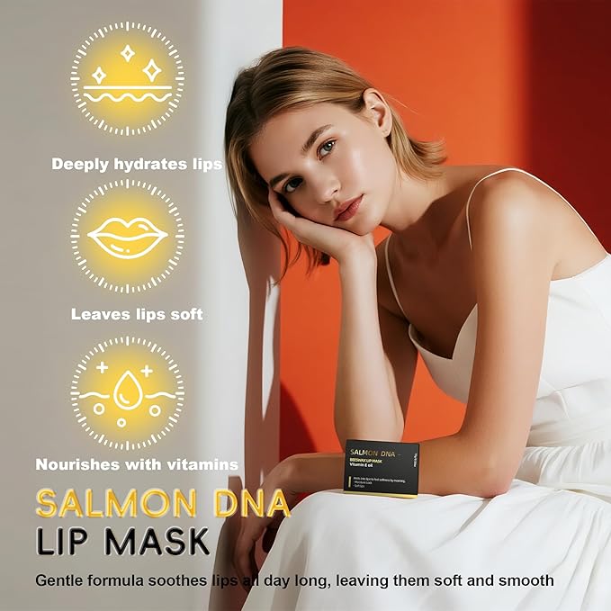 PDRN Lip Sleeping Mask with Salmon DNA & Honey,Skin Care Hydrating Lip Balm for Daily & Overnight Moisturizing, Brightening & Smoothing, 15g/0.53oz.