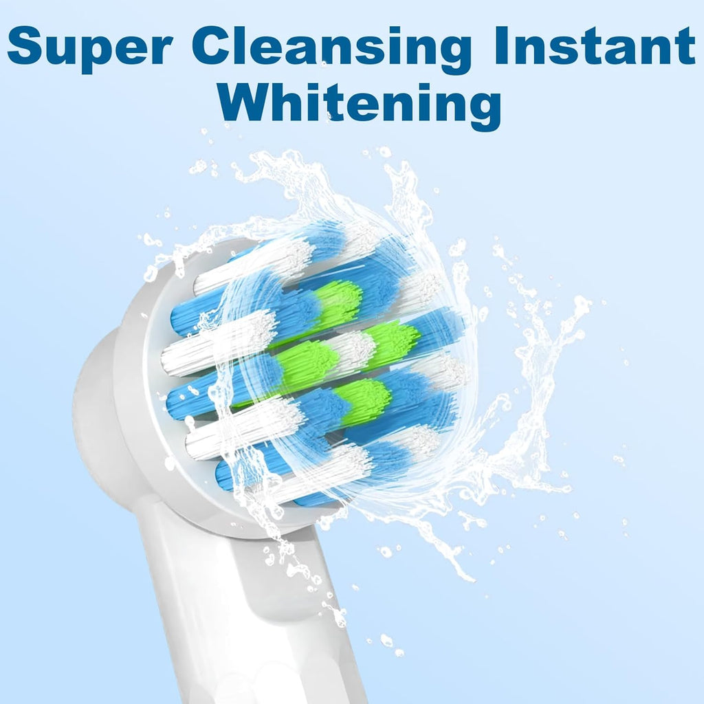 Replacement Toothbrush Heads Compatible with Braun Oral B Pro 1000/7000/9600/5000/3000/8000, Genius X and Smart 1500 Electric Toothbrush, 8 Pcs Accurate Cleaning Brush Heads (White)