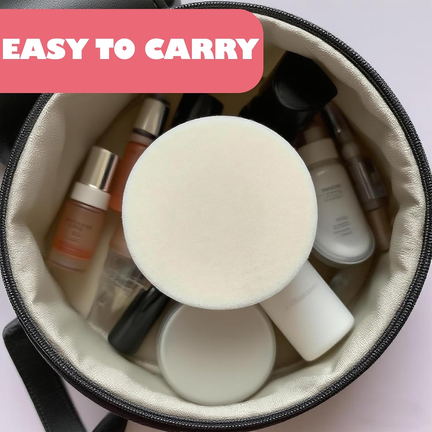 100Pcs White Round Makeup Sponges Beauty Makeup Foundation Powder Blender, Disposable Makeup Sponge Powder Puff, Suitable All Skin Types Wet and Dry Dual Use