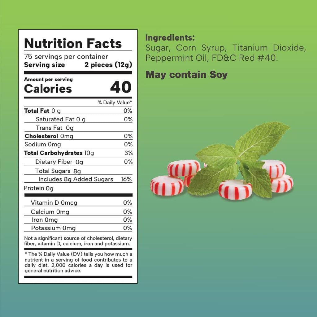 Starlight Peppermint Hard Candy | Bulk 2 Pounds | Individually Wrapped Mints | Refreshing Peppermint Candies