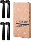Replacement Toothbrush Heads Compatible with Oral B - ecoELEMENT 4 Pack Electric Toothbrush Heads Brush Heads Recyclable Charcoal for Oral Hygiene Soft Sensitive Professional Toothbrush Heads