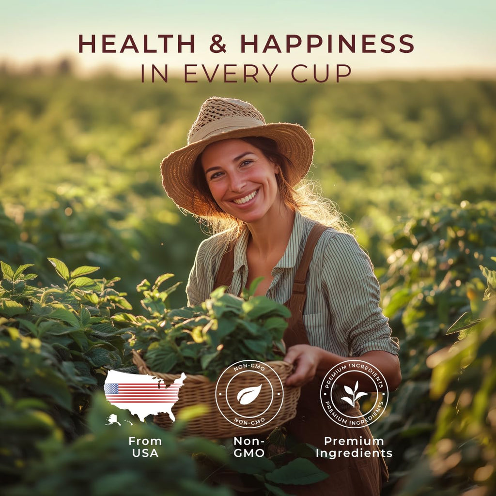 Gya Tea Co Peppermint Herbal Tea Bags (100 Bags) - Caffeine Free with a Tangy Flavor for All Day Comfort, Calming, Relaxing & Nourishing - Fruit & Herbal Blends